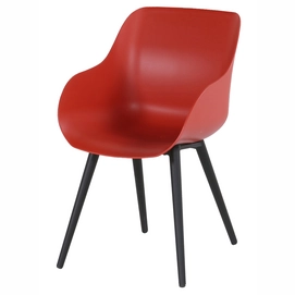 Tuinstoel Hartman Sophie Organic Studio Chair Carbon Black Vulcano Red (set van 2)