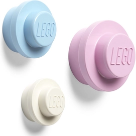 Wandhaak LEGO Wit Blauw Roze (3-Delig)