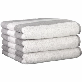 Bath Towel Cawö Zoom Block Stripes Platinum