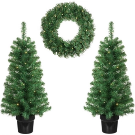 Künstlicher Weihnachtsbaum Black Box Trees Norton Set Green 90 cm LED-Beleuchtung