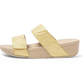 Flip flops FitFlop Women Mina Textured Glitz Slides Platino-Shoe size 41