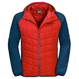 Jacket Jack Wolfskin Men Grassland Hybrid Hood Fiery Red