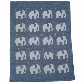 Couverture Bébé David Fussenegger Lima Elephants Allover Blue