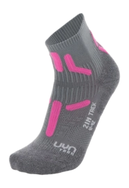 Chaussettes de Randonnée UYN Femme Trekking 2In Low Cut Mid Grey Pink