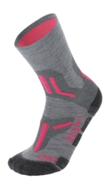 Hiking Socks UYN Women Trekking 2In Merino Mid Light Grey Pink