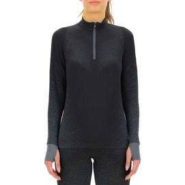 Shirt UYN Women Running Exceleration L/S Zip Up Black Cloud