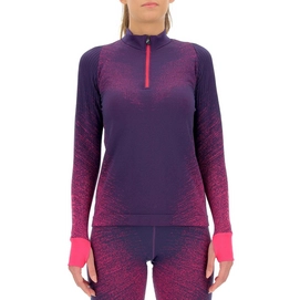 Shirt UYN Women Running Exceleration L/S Zip Up Plum Pink Yarrow