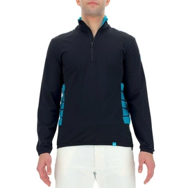 Skipully UYN Men Natyon Ribs 2Nd Layer Half Zip Black Turquoise White