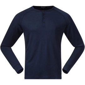 T-shirt Manches Longues Bergans Homme Lysebu Wool Henley Bleu Marine