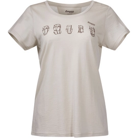 T-Shirt Bergans Women Backpack Wool Tee Chalk Sand/Forest Brown '23