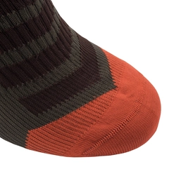 Fietssok Sealskinz Unisex MTB Ankle with Hydrostop DK Olive Mud Methyl orange
