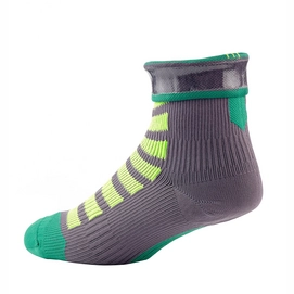 Fietssok Sealskinz Unisex MTB Ankle with Hydrostop Anthracite Lime Leaf