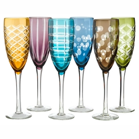 Champagneglas POLSPOTTEN Cuttings Multi (Set van 6)