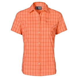 Bluse Jack Wolfskin Centaura Stretch Vent Shirt W Papaya Kariert Damen