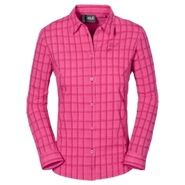 Bluse Jack Wolfskin Centaura Flex Shirt W Tropic Pink Kariert Damen