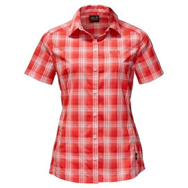 Chemise Jack Wolfskin Rock Chill Shirt Women Fiery Red Checks