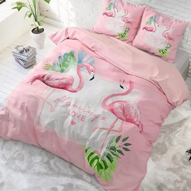 Dekbedovertrek Dreamhouse Sunny Flamingo's Pink Katoen