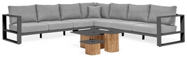 Loungeset Suns Savona Hoekopstelling Arm 2x3 Seater Matt Royal Grey / Light Anthracite (5-delig)