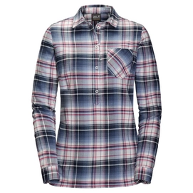 Hemd Jack Wolfskin Grange Park Shirt Midnight Blue Checks Damen