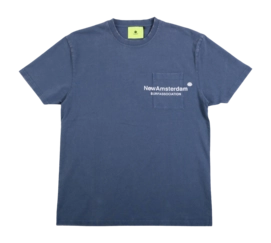 T-Shirt New Amsterdam Surf Association Homme Throw Pocket Tee Bleu