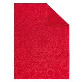 Jacquard Decke Ibena Sorrento Struktur Rot