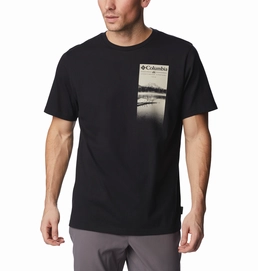 T -Shirt Columbia Men Explorers Canyon SS Tee Black Hazy Lak