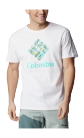 T -Shirt Columbia Men Rapid Ridge Graphic Tee White CSC Stac