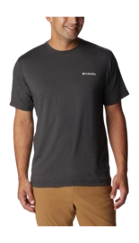 T -Shirt Columbia Men Tech Trail Graphic Tee Black Heather Moo