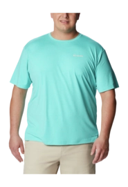 T -Shirt Columbia Men Tech Trail Graphic Tee Bright Aqua Heather