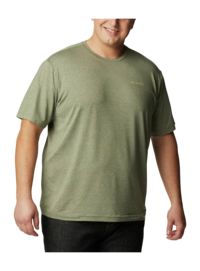 T -Shirt Columbia Men Tech Trail Graphic Tee Stone Green Heather