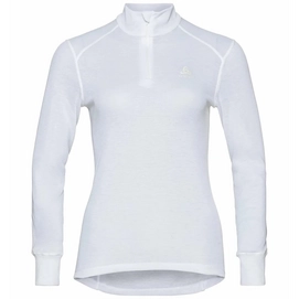 Unterhemd Odlo BL Top Turtle Neck LS Half Zip Active W White Damen