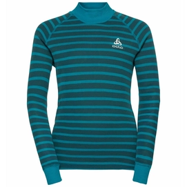 Ondershirt Odlo Kids BL Top Turtle Neck LS Active Warm Eco K Tumultuous Sea Submerged