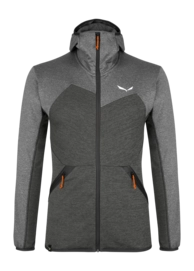 Sweatjacke Salewa Puez Melange Polarlite Hooded Herren Black Out Melange