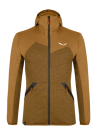Sweatjacke Salewa Puez Melange Polarlite Hooded Herren Golden Brown Melange
