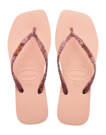 Slipper Havaianas Women Square Logo Metallic Ballet Rose