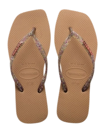 Slipper Havaianas Women Square Logo Metallic Rose Gold