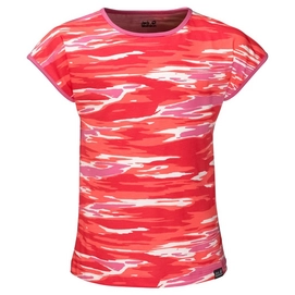 T-Shirt Jack Wolfskin Coastal Wave T Girls Hibiscus Red All Over