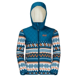 Fleecejacke Jack Wolfskin Nordic Hooded Glacier Blue All Over Kinder