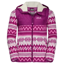 Fleecejacke Jack Wolfskin Nordic Hooded Dark Peony All Over Kinder
