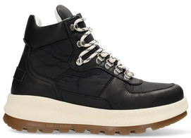 Sneaker Shabbies Amsterdam SHS1329 Midtop Sneaker Leather Combi Damen Black