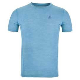 Unterhemd Odlo Crew Neck S/S Natural Performance Men Saxony Blue Melange