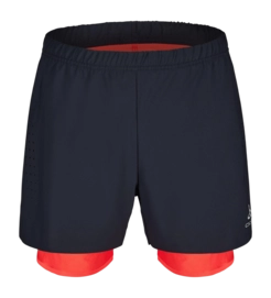Sportbroek Odlo Men 2-In-1 Short Zeroweight 5 Inch Black Firelight