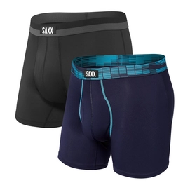 Boxershorts Saxx Sport Mesh Herren Navy Digi Dna/Black 2-Pack