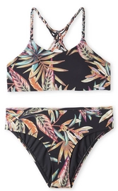 Bikini O'Neill Girls Tropics Black Tropical Flower-Maat 116