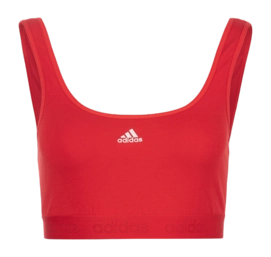 Sport-BH Adidas Crop Bra Damen Vivid Red-L