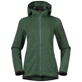 Gilet Bergans Women Kamphaug Knitted Hoodie Dark Jade Green