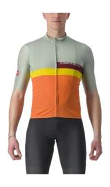 Fietsshirt Castelli Mens A Blocco Jersey Defender Green Dark Red Bordea