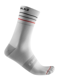 Fietssok Castelli Unisex Endurance 15 Sock White Black Red