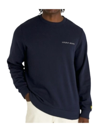 Jumper Lyle & Scott Men Embroidered Crew Neck Dark Navy