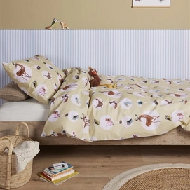 Dekbedovertrek Beddinghouse x Fiep Amsterdam Bosdieren Yellow Katoen-140 x 200 / 220 cm | 1-Persoons